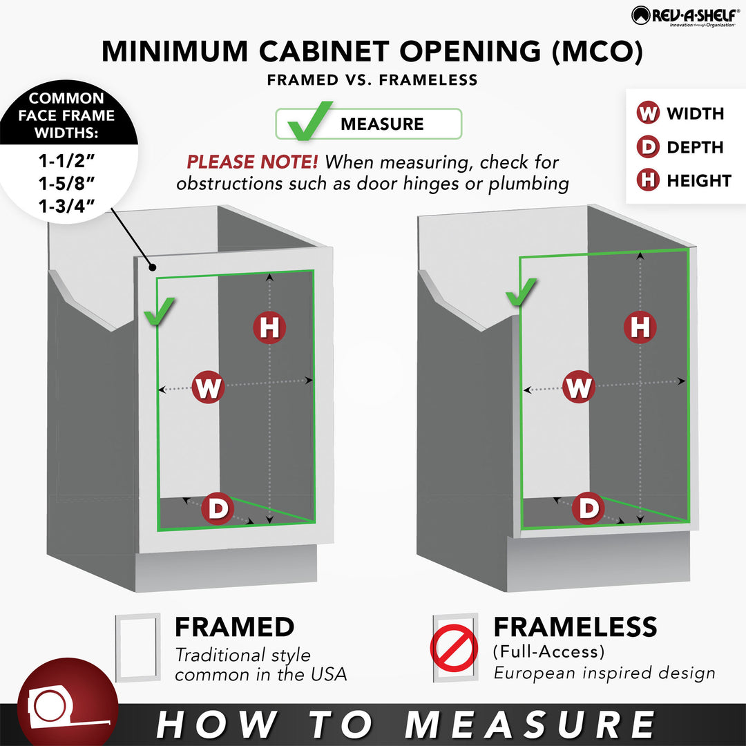 Rev-A-Shelf Pullout Trash Cans, Full-Height Cabinet, 50 qt.,4WCTM-1850DM2-419-FL - VMInnovations