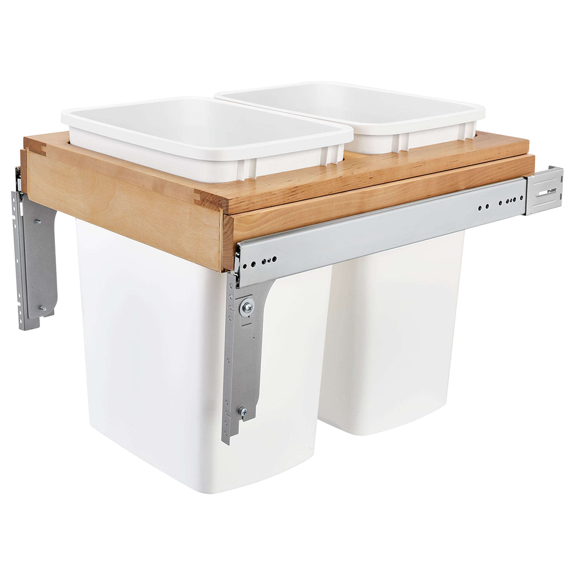 Rev-A-Shelf Double Pullout Top Mount Trash Can, 35 qt., 4WCTM-21DM2-495-FL