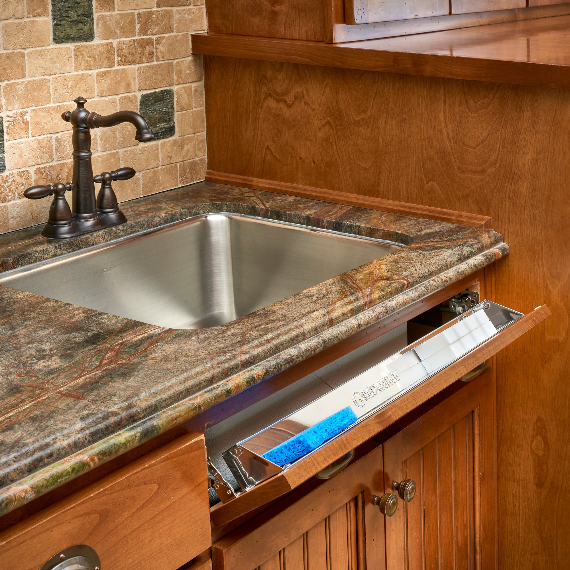 Rev-A-Shelf 25" Tip Out Tray for Sink Base Cabinet w/Soft-Close 6581-25SC-52 - VMInnovations
