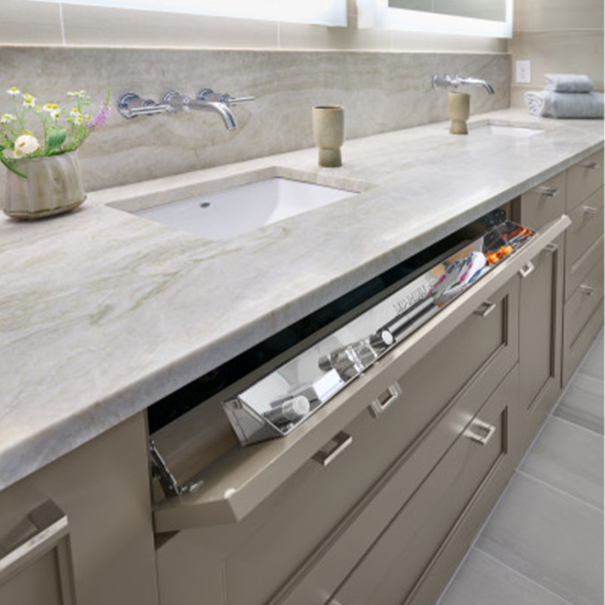 Rev-A-Shelf 28" Tip Out Tray for Sink Base Cabinet w/Soft-Close 6581-28SC-52