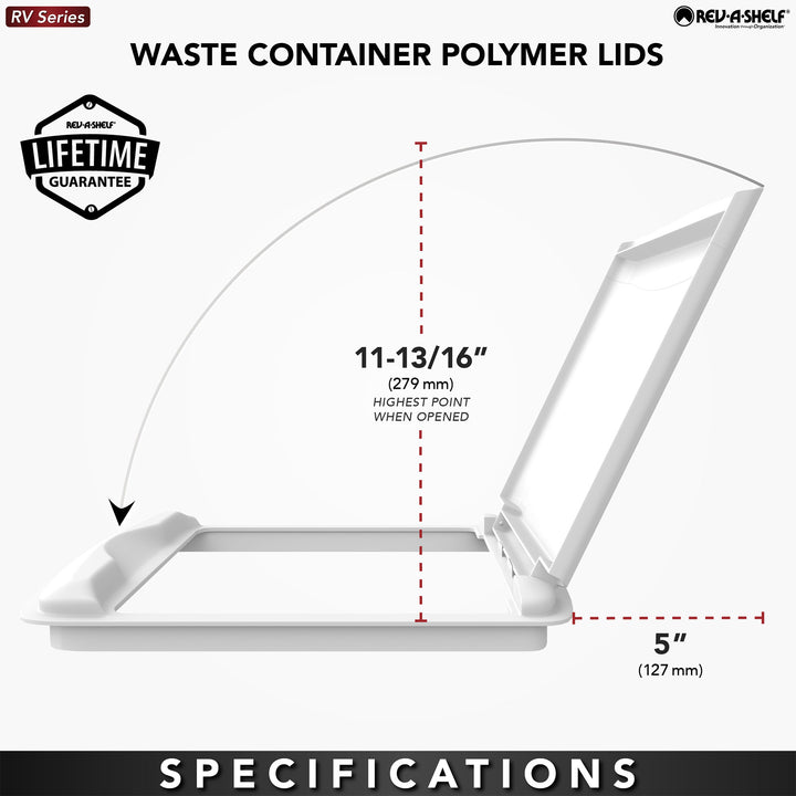 Rev-A-Shelf 50 qt. Trash Can Replacement Lid, Black (Lid Only), RV-50-LID-18-1-40