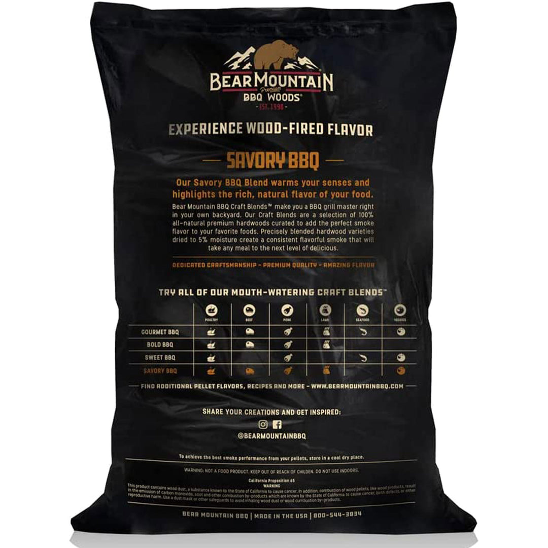 Bear Mountain BBQ Hardwood Savory Craft Blends Grill Smoker Pellets, 20 Pounds - VMInnovations