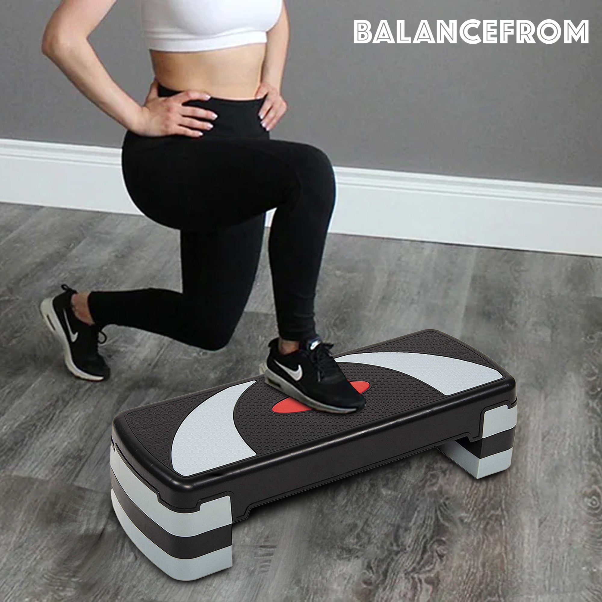 BalanceFrom Adjustable Workout Aerobic Step Platform Trainer, Gray/Black (Used) - VMInnovations