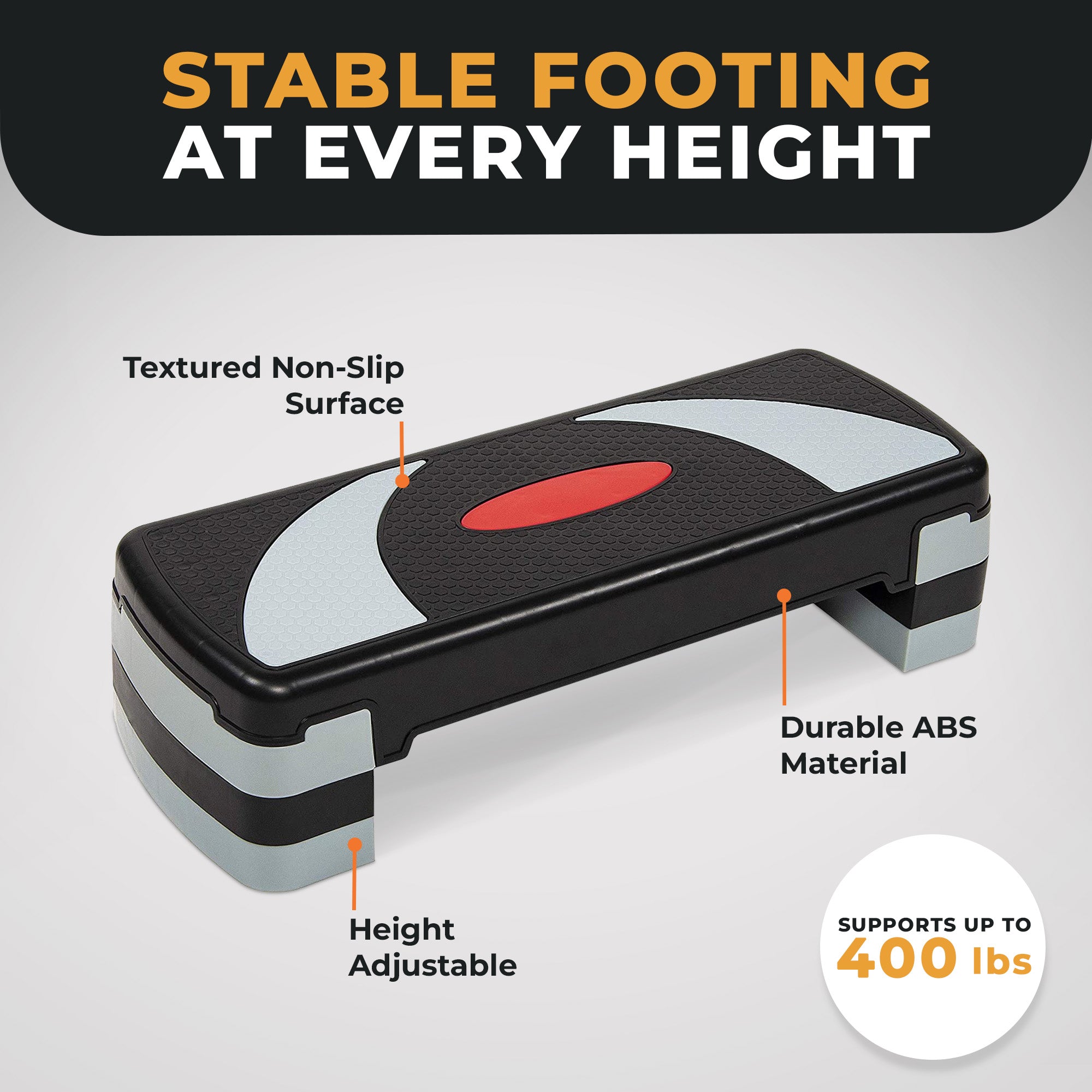 BalanceFrom Adjustable Workout Aerobic StepPlatform Trainer Gray/Black(Open Box) - VMInnovations