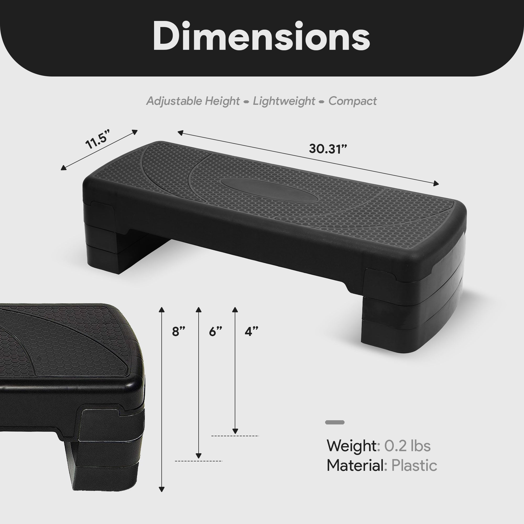 BalanceFrom Fitness Adjustable Workout Aerobic Step Platform Trainer w/Raisers - VMInnovations