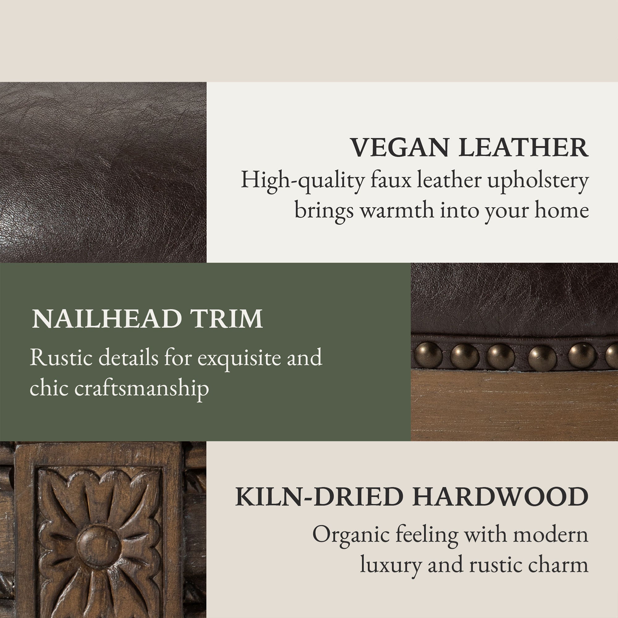 Maven Lane Pullman Counter Stool in Walnut Finish w/ Vegan Leather (Open Box) - VMInnovations
