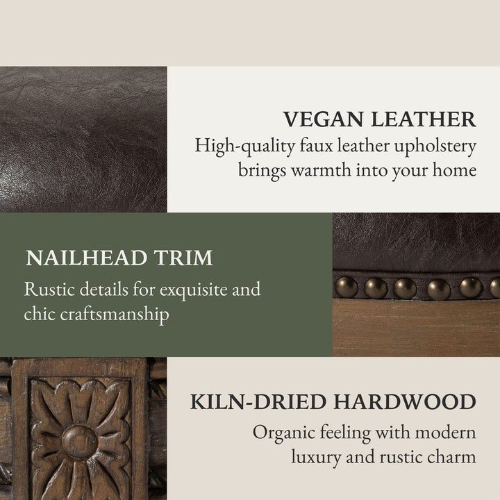 Maven Lane Counter Stool in Walnut Finish w/ Saddle Vegan Leather (For Parts) - VMInnovations