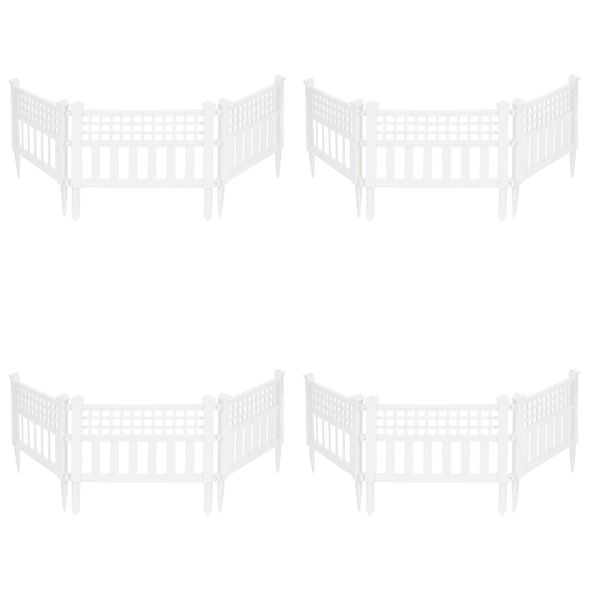 Suncast Grand View 14.5 x 24 Inch Yard Garden Border Fence Panel, White (4 Pack) - VMInnovations