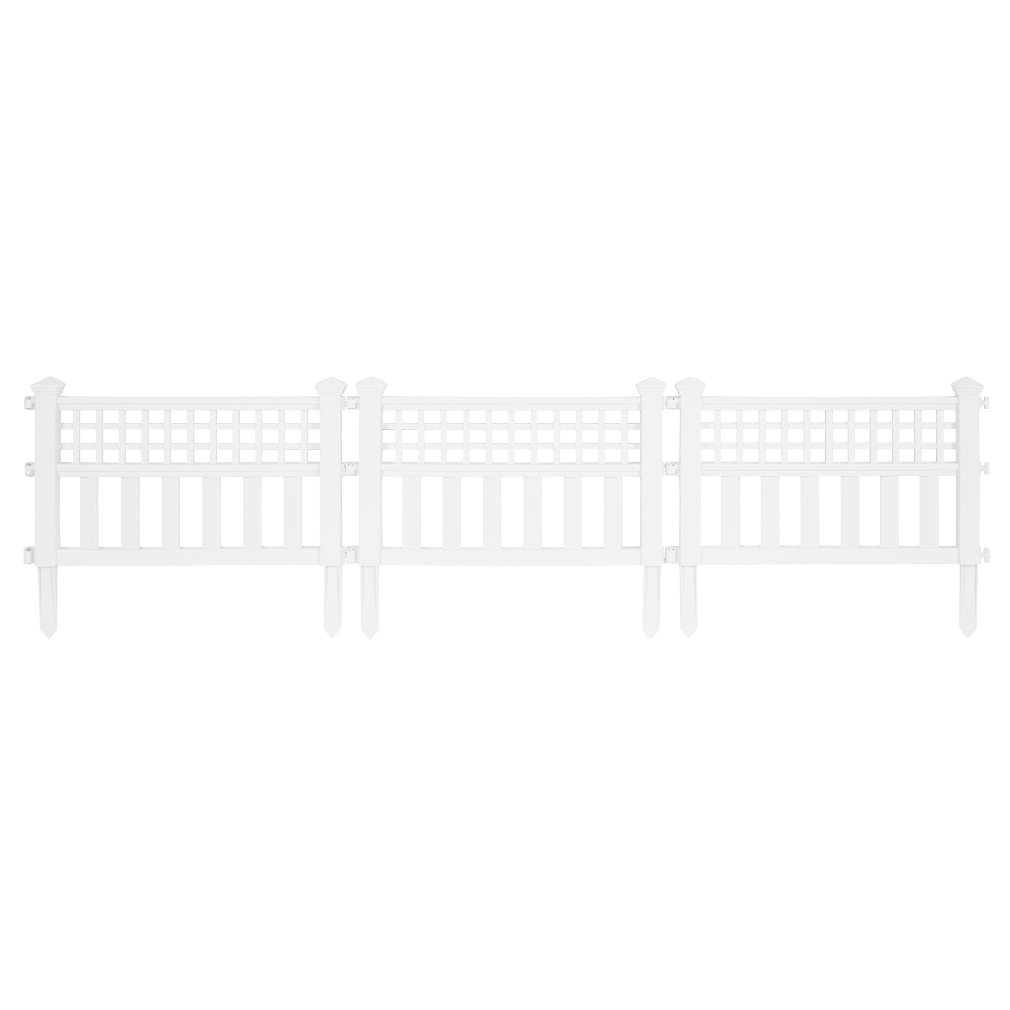 Suncast Grand View 14.5 x 24 Inch Yard Garden Border Fence Panel, White (4 Pack) - VMInnovations