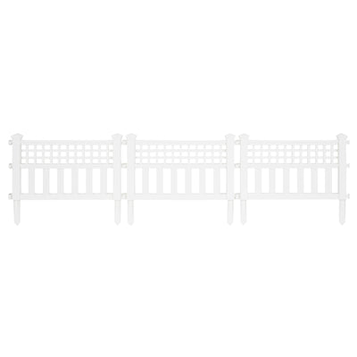 Suncast Grand View 14.5 x 24 Inch Yard Garden Border Fence Panel, White (4 Pack)
