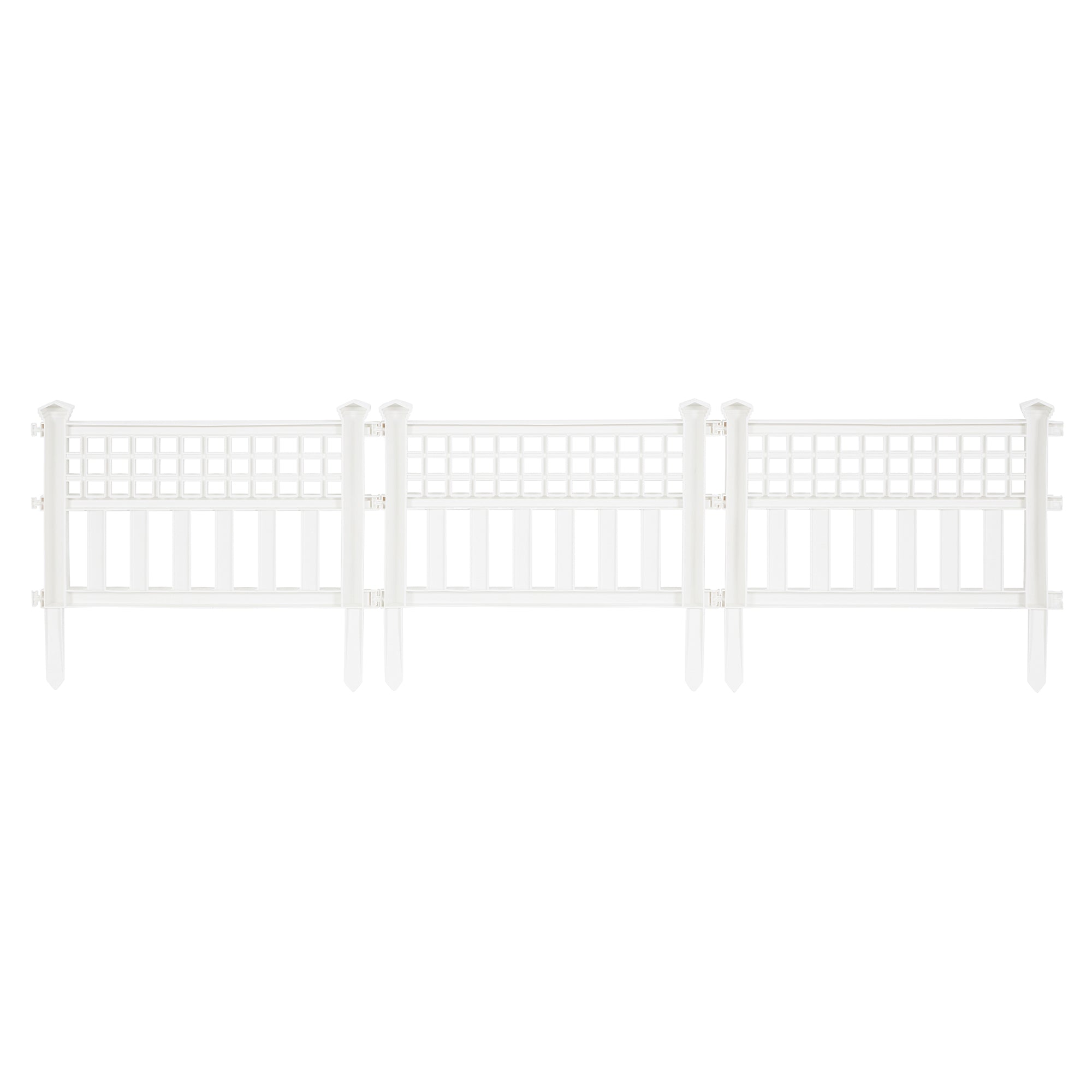 Suncast Grand View 14.5 x 24 Inch Yard Garden Border Fence Panel, White (4 Pack) - VMInnovations