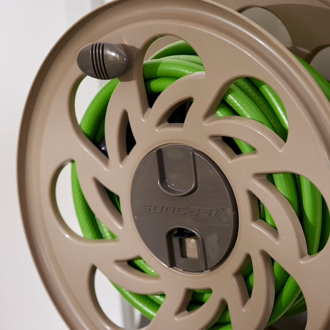 Suncast 125 Foot Wall Mounted Side Tracker 5/8 Inch Garden Hose Reel, (4 Pack) - VMInnovations