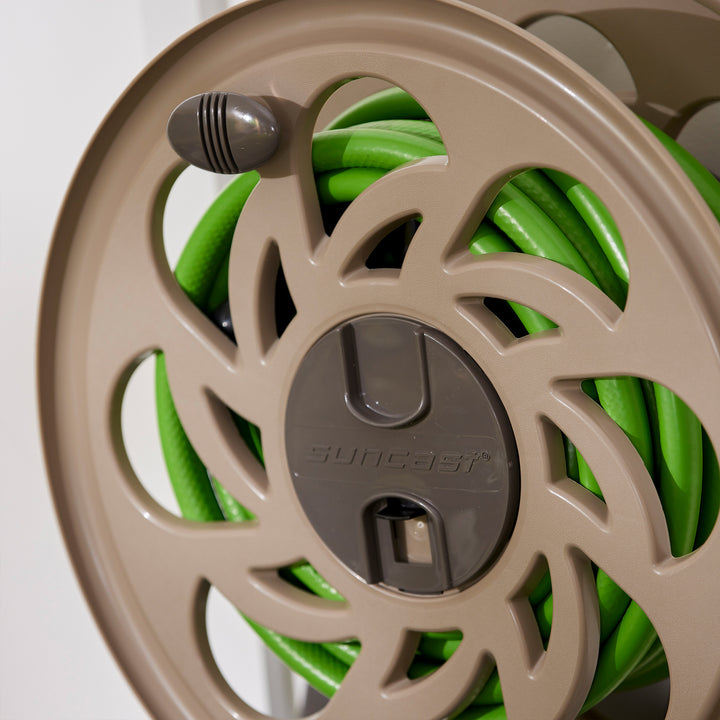 Suncast 125 Foot Wall Mounted Side Tracker 5/8 Inch Garden Hose Reel, (4 Pack) - VMInnovations