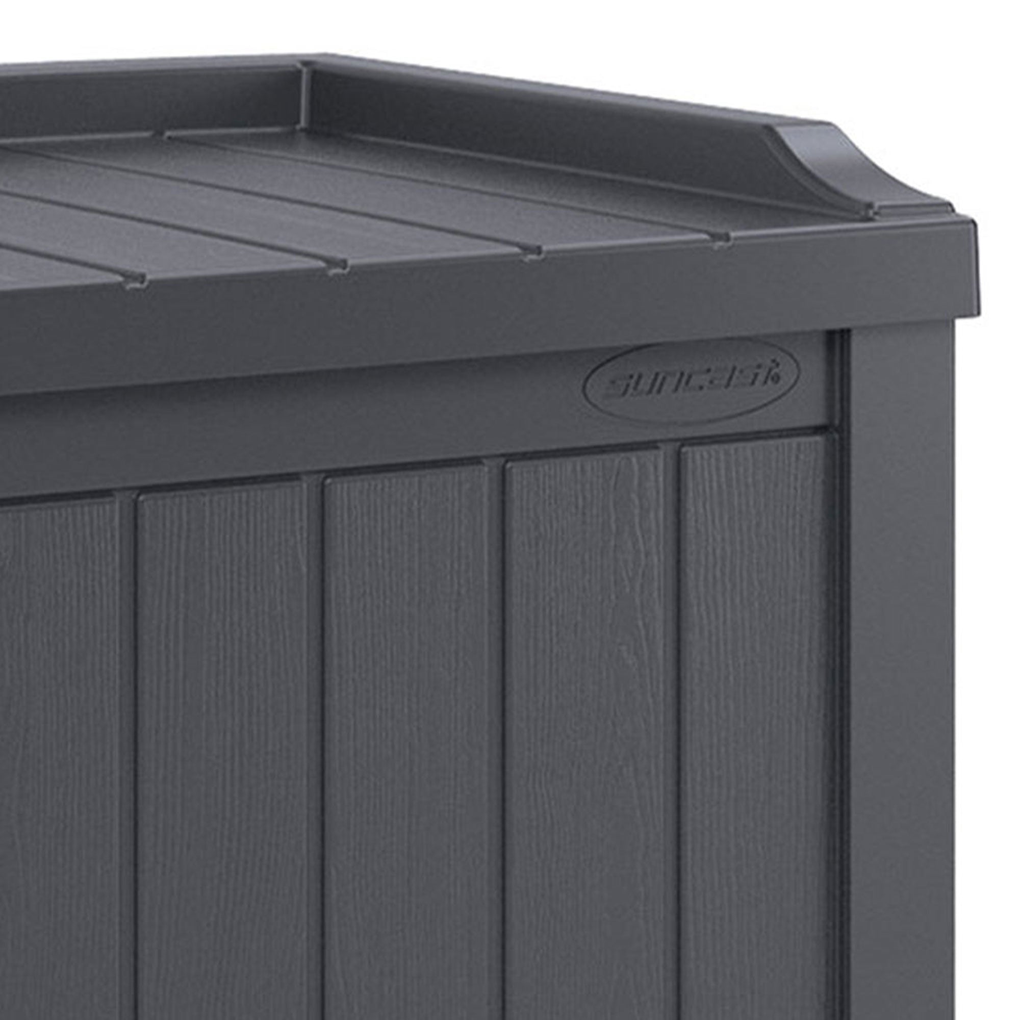 Suncast 22 Gallon Outdoor Small Deck Box & 30 Gallon Trash Waste Bin, Cyberspace - VMInnovations