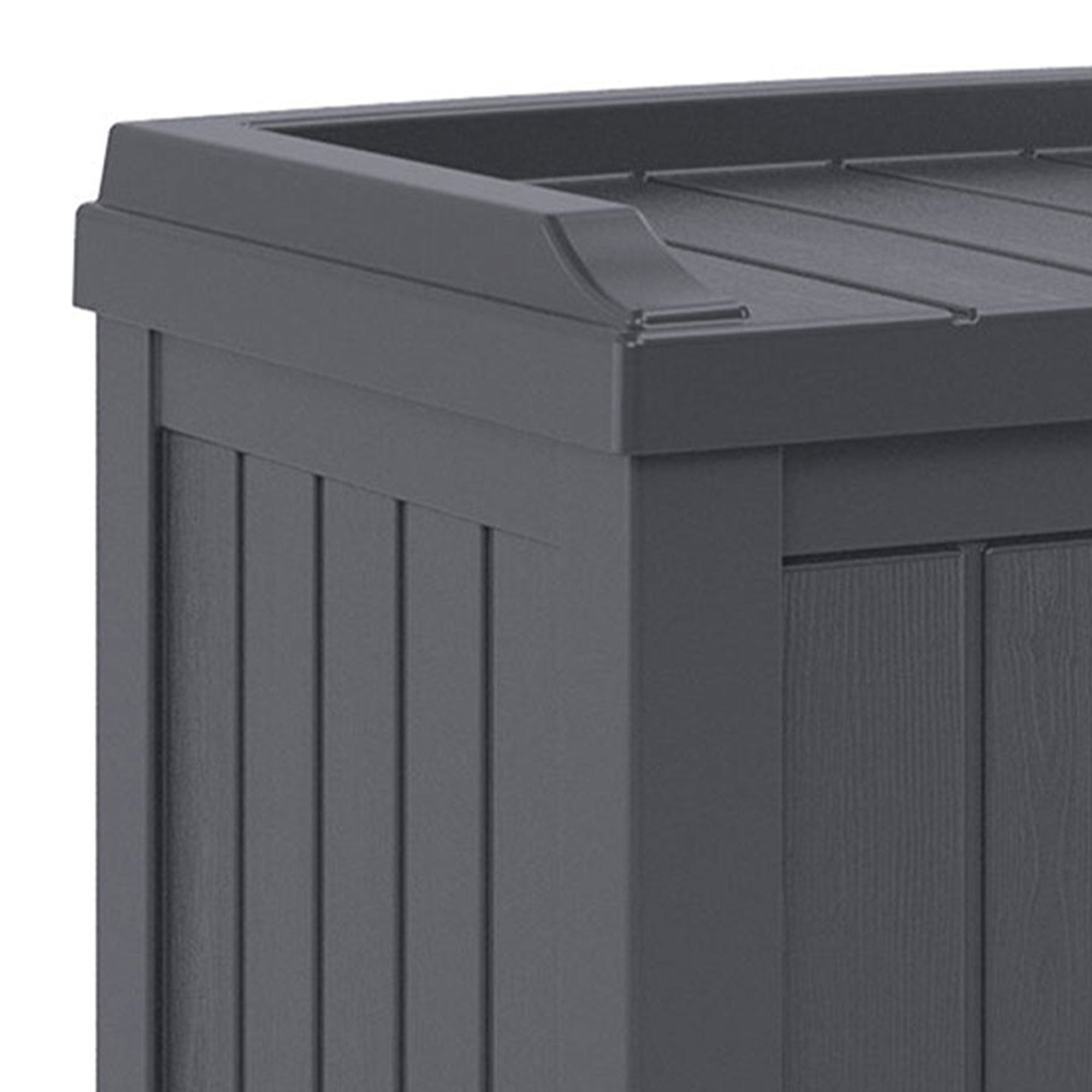 Suncast 22 Gallon Outdoor Small Deck Box & 30 Gallon Trash Waste Bin, Cyberspace - VMInnovations