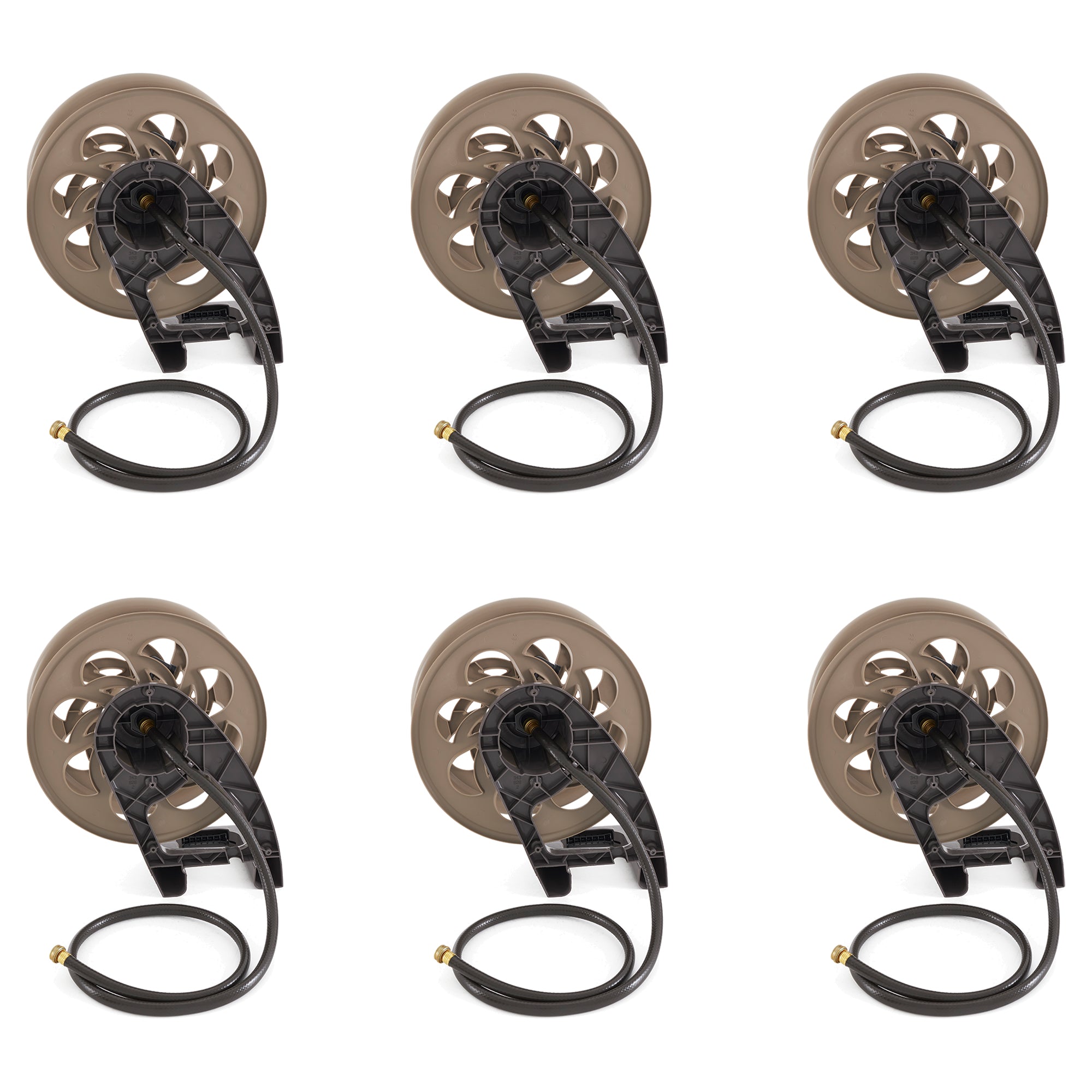Suncast 125 Foot Wall Mounted Side Tracker 5/8 Inch Garden Hose Reel, (6 Pack)