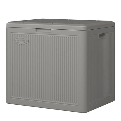 Suncast 22 Gallon Indoor Outdoor Small Patio Deck Storage Box, Stoney (3 Pack)
