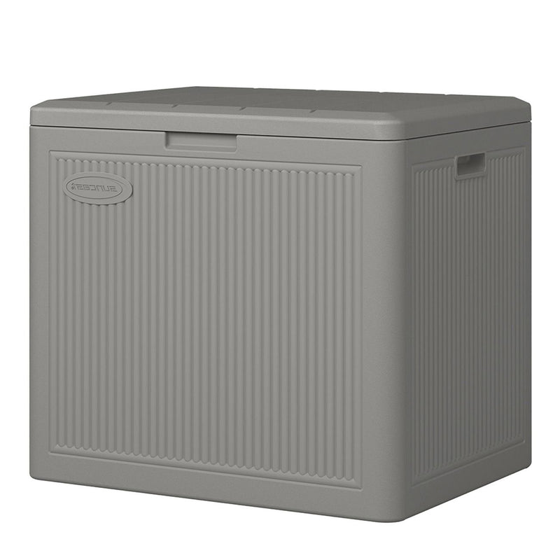 Suncast 22 Gallon Indoor Outdoor Small Patio Deck Storage Box, Stoney (4 Pack)