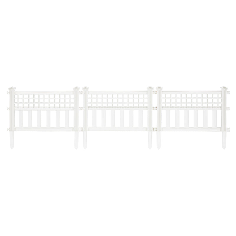 Suncast Grand View 14.5 x 24 Inch Yard Garden Border Fence Panel, White (8 Pack)
