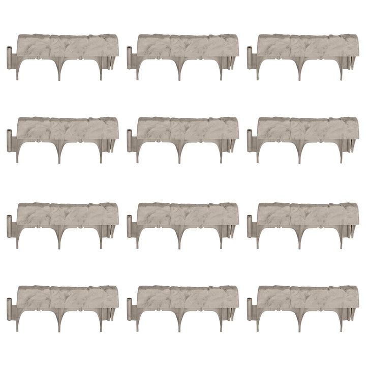 Suncast 12 Inch Landscape Design Decorative Natural Stone Edging, Gray (12 Pack) - VMInnovations