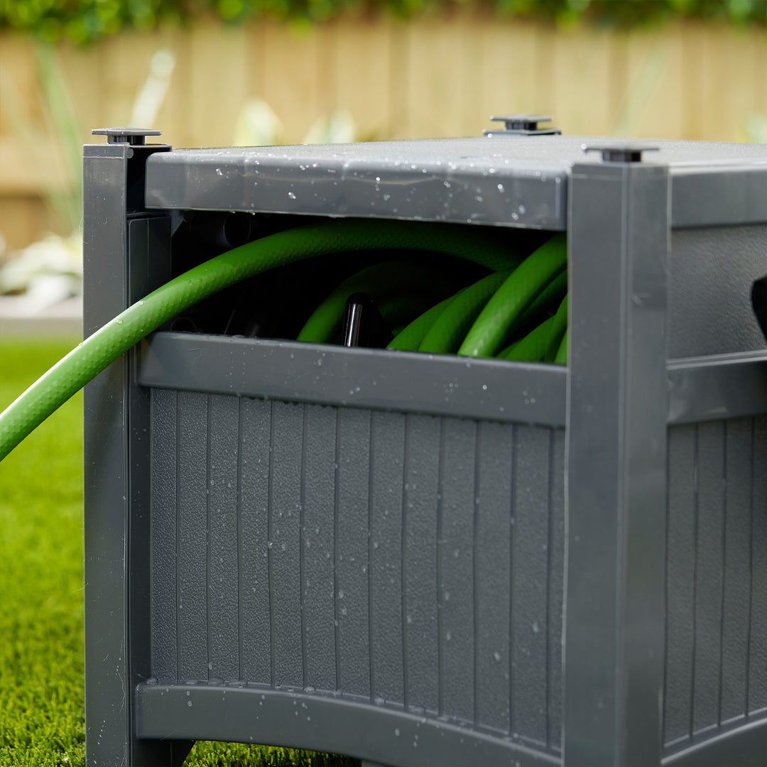 Suncast Hideaway 100 Ft Garden Hose Reel for 5/8 Inch Hoses, Cyberspace (3 Pack) - VMInnovations