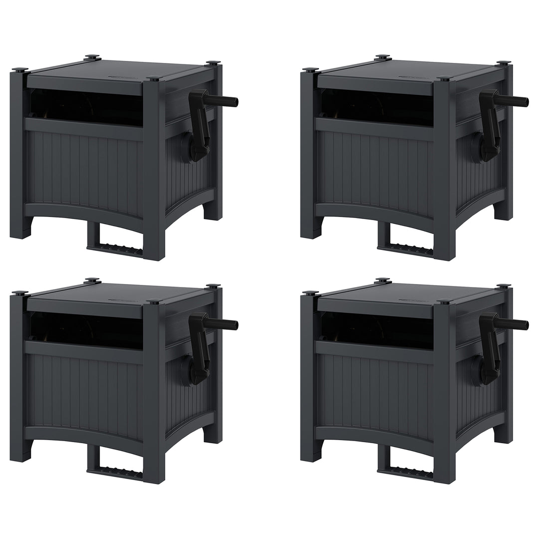 Suncast Hideaway 100 Ft Garden Hose Reel for 5/8 Inch Hoses, Cyberspace (4 Pack) - VMInnovations