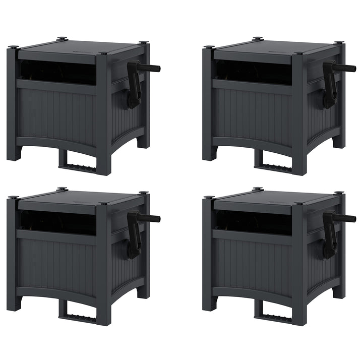 Suncast Hideaway 100 Ft Garden Hose Reel for 5/8 Inch Hoses, Cyberspace (4 Pack) - VMInnovations