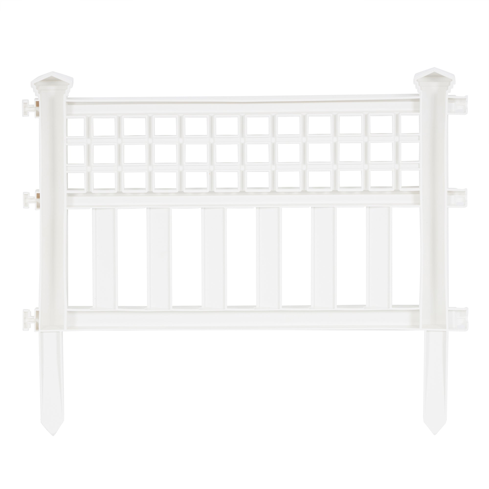 Suncast Grand View 14.5 x 24 Inch Yard Garden Border Fence Panel, White (2 Pack) - VMInnovations