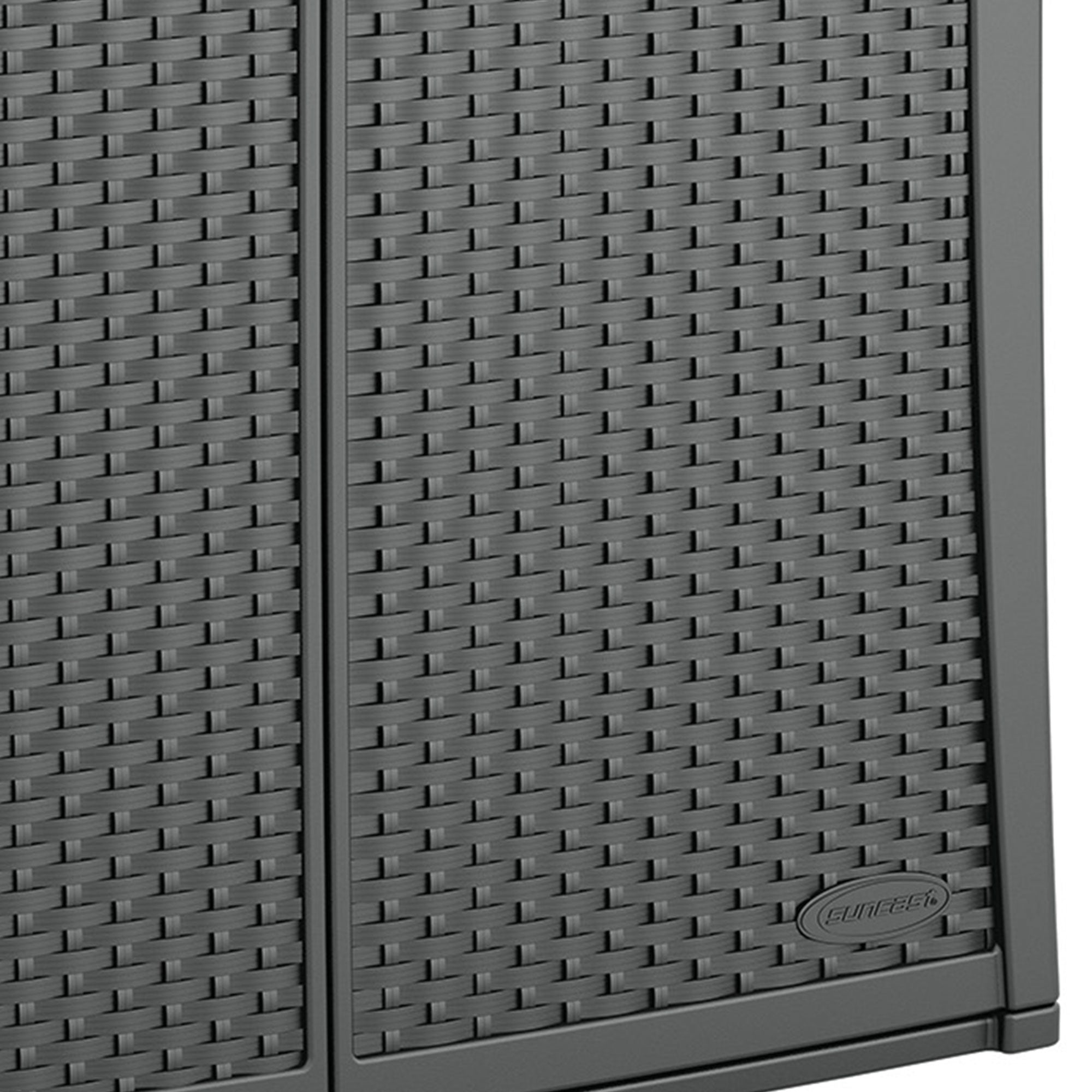 Suncast Lockable Outdoor Cabinet Deck Storage Box w/ Adjustable Shelf (2 Pack) - VMInnovations
