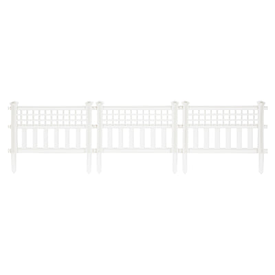 Suncast Grand View 14.5 x 24 Inch Garden Border Fence Panel, White (12 Pack)