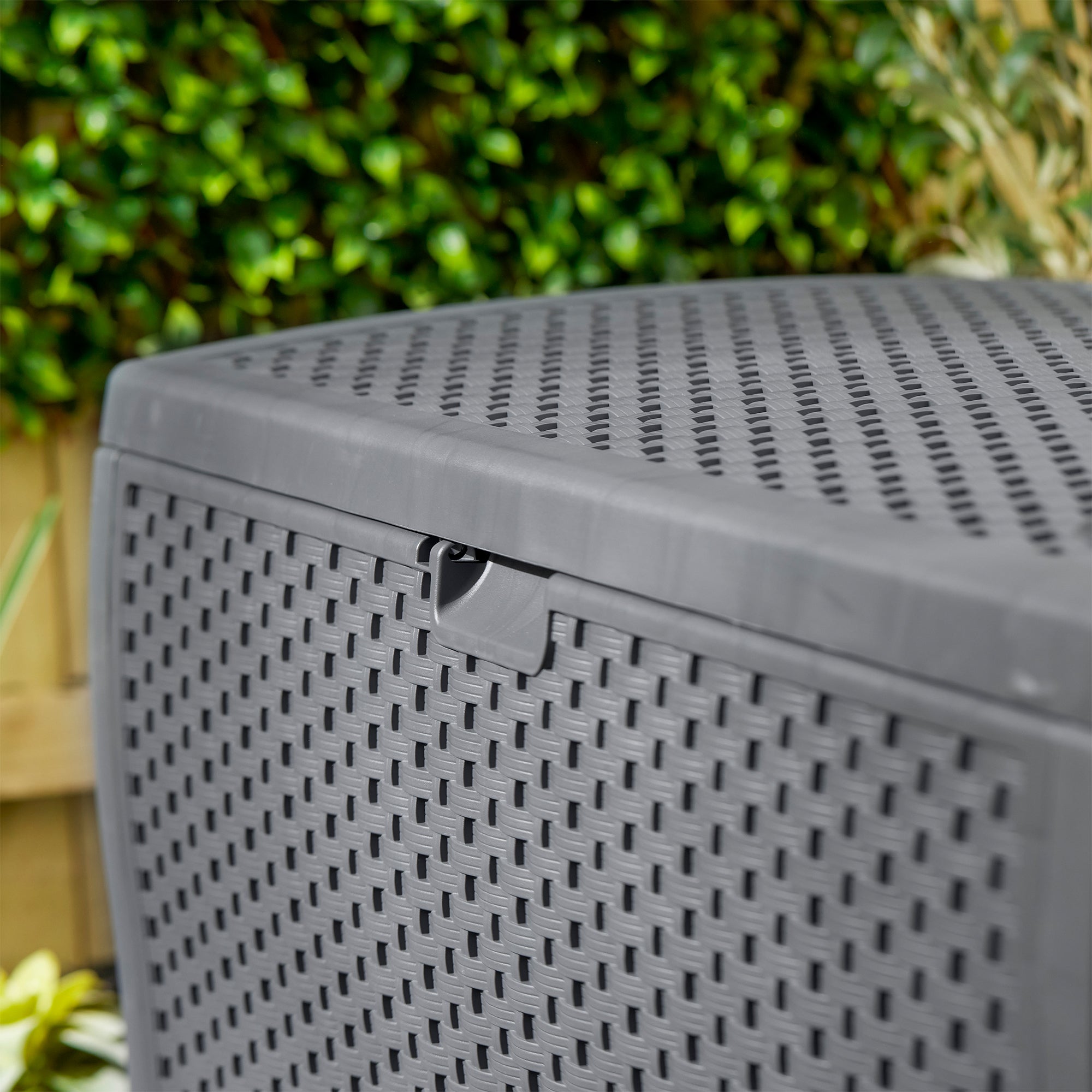 Suncast 73 Gallon Wicker Outdoor Patio Storage Deck Box, Cyberspace (2 Pack) - VMInnovations