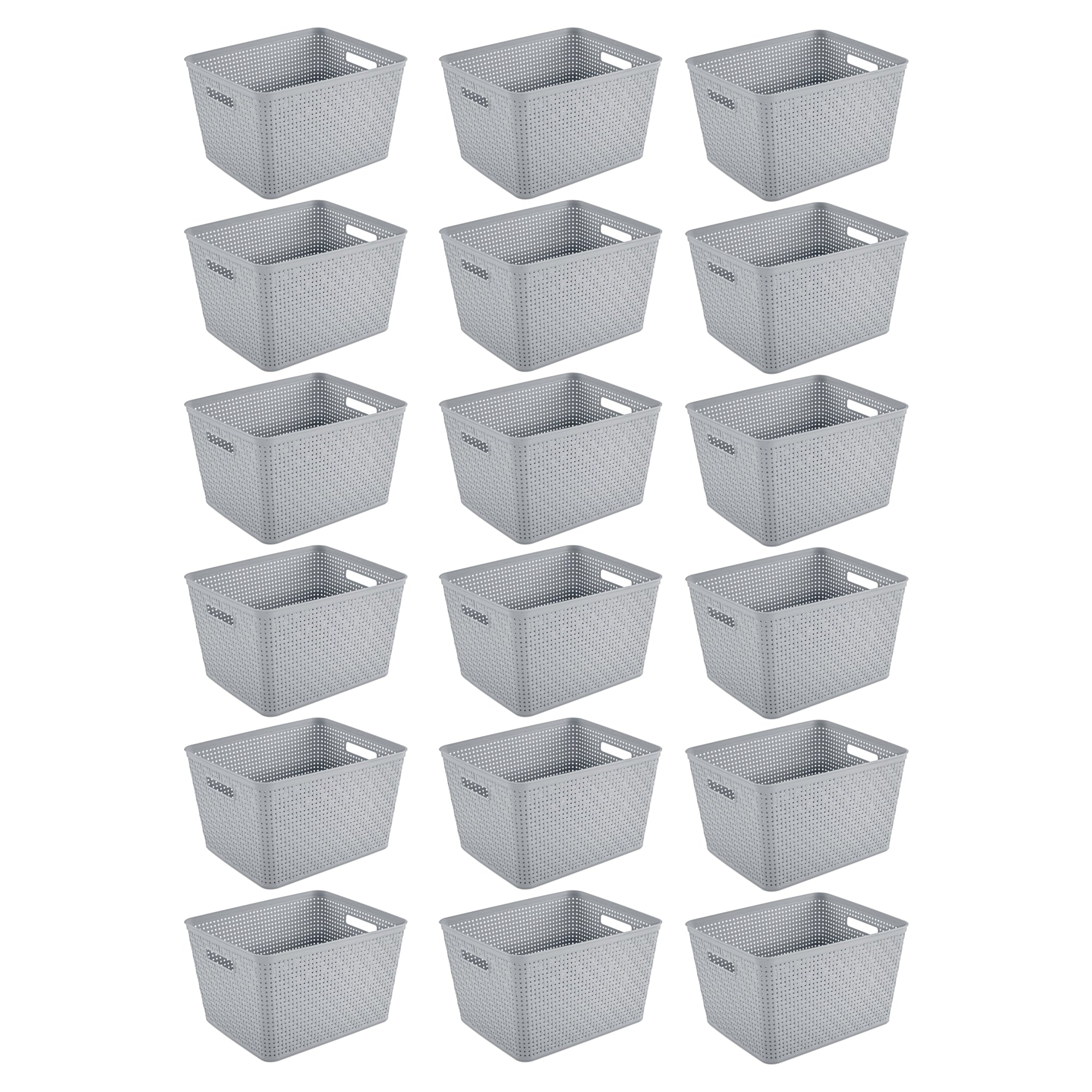 Sterilite 14"Lx8"H Woven Rectangular Tall Basket for Home Organization (18 Pack) - VMInnovations