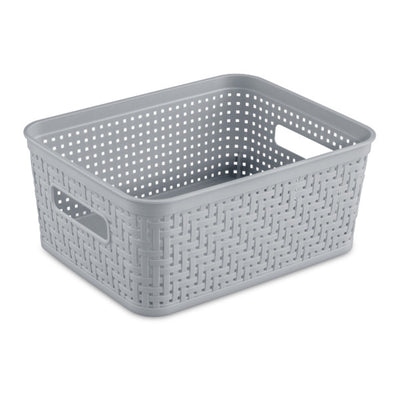 Sterilite 10x8x4.25 Inch Rectangular Short Basket for Home Organization (8 Pack)