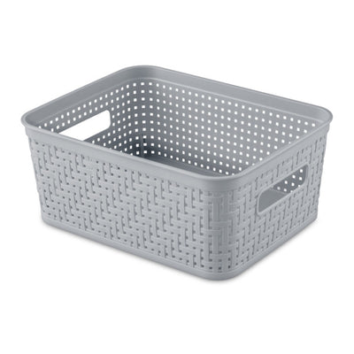 Sterilite 10x8x4.25 In Rectangular Short Basket for Home Organization (16 Pack)