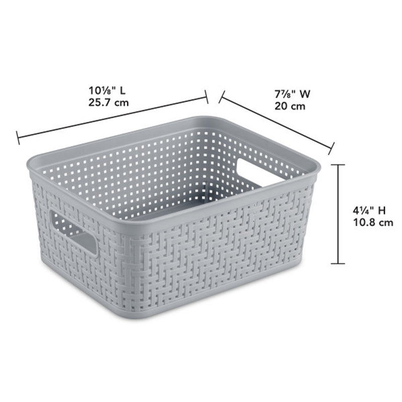 Sterilite 10x8x4.25 In Rectangular Short Basket for Home Organization (24 Pack)