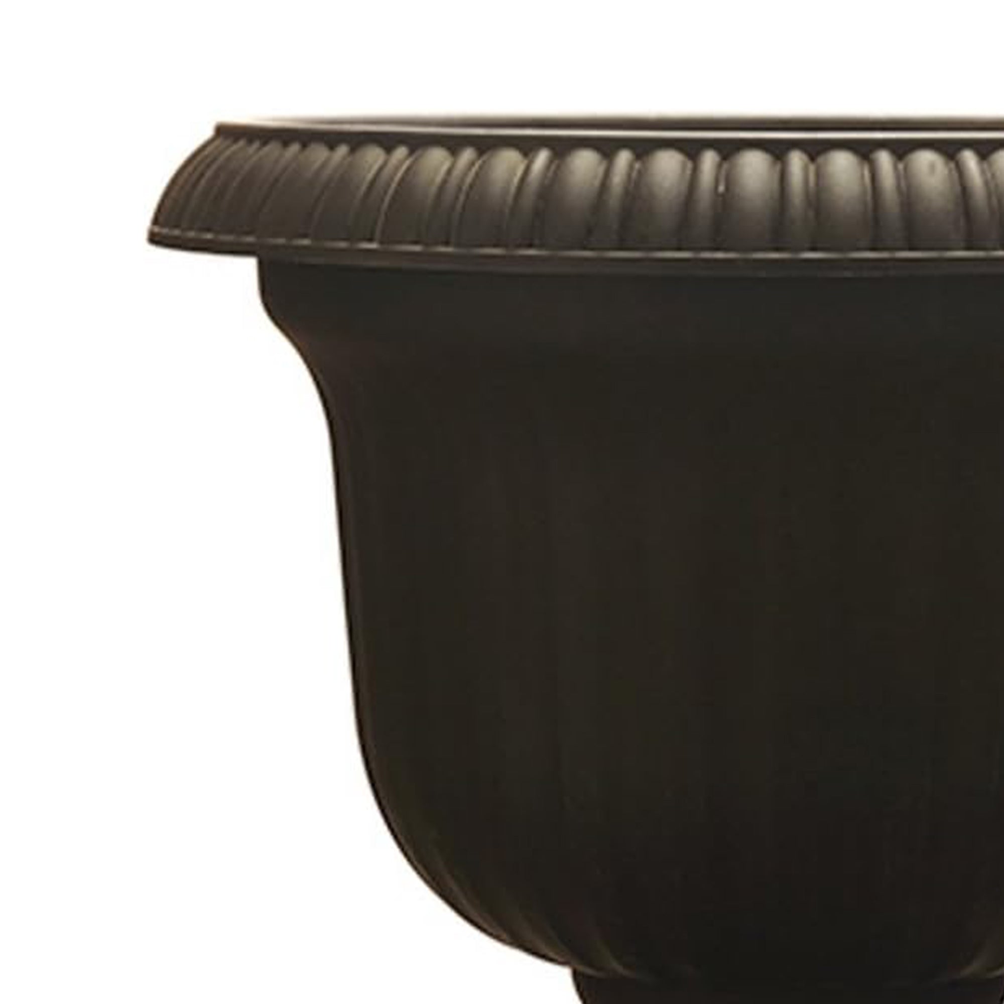 Southern Patio 19" Round Outdoor Utopian Urn for Large Plants, Black (Open Box) - VMInnovations