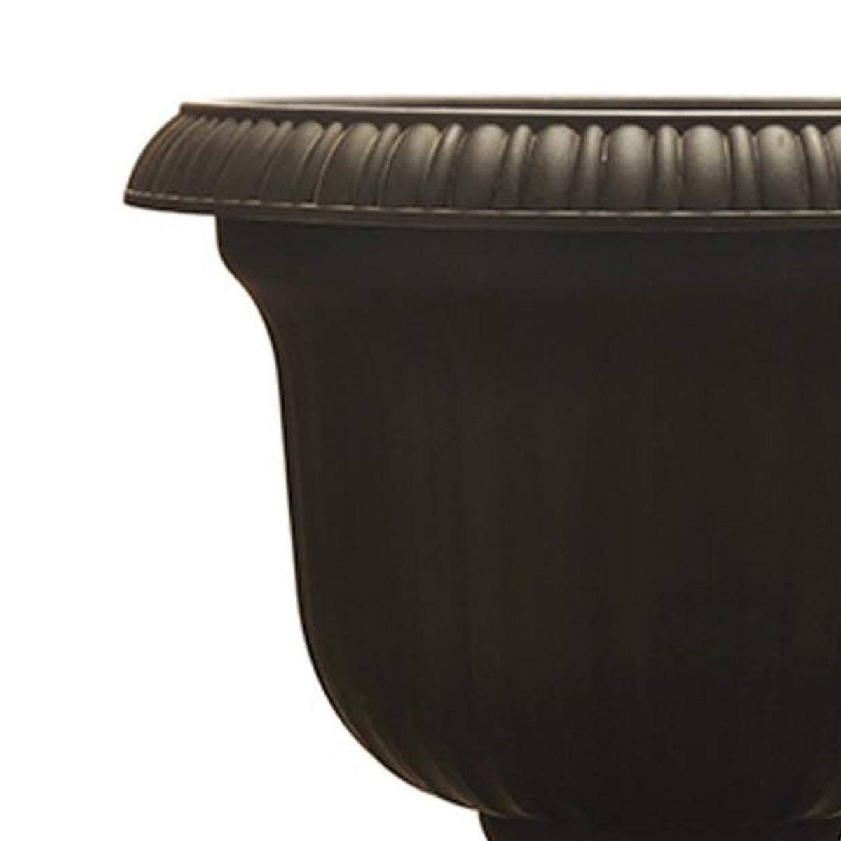 19 Inch Round Outdoor Utopian Urn for Large Sized Plants, Black (Used) - VMInnovations