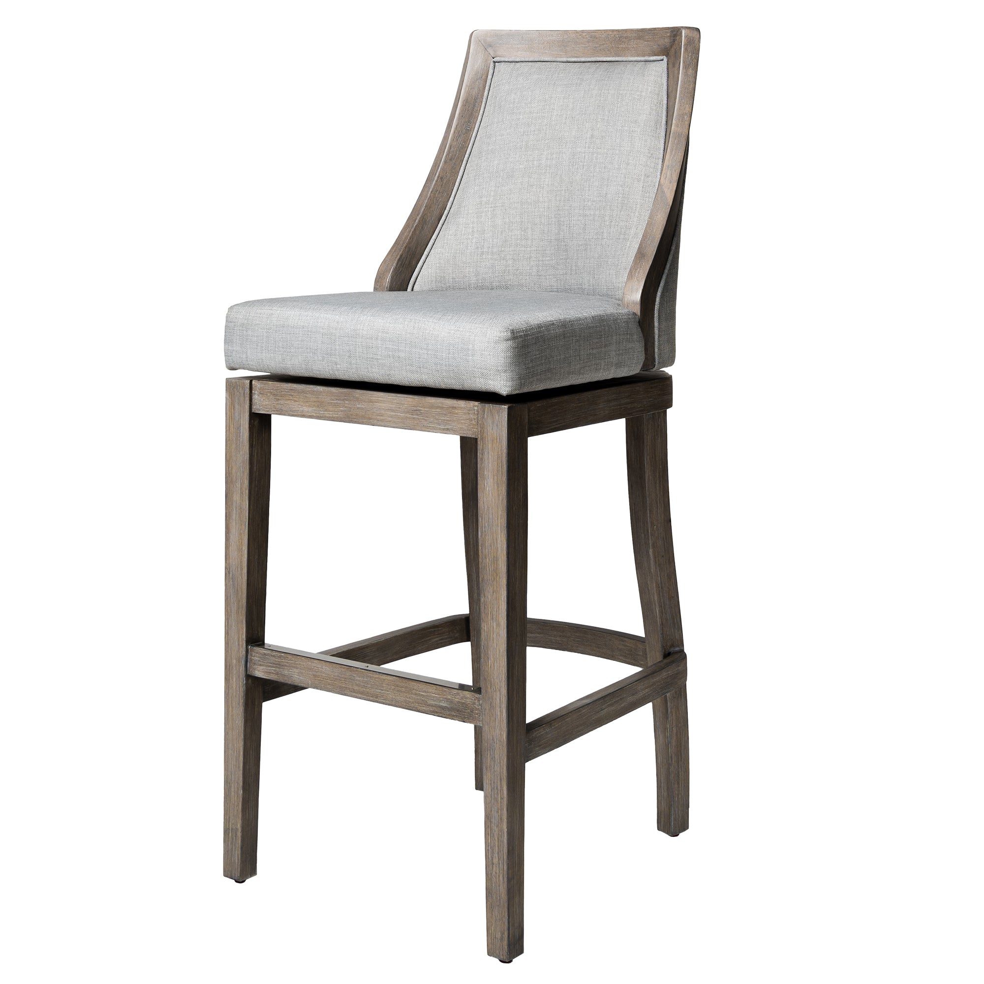 Maven Lane Vienna High-Back Swivel Bar Stool, Reclaimed Oak Finish (Open Box) - VMInnovations