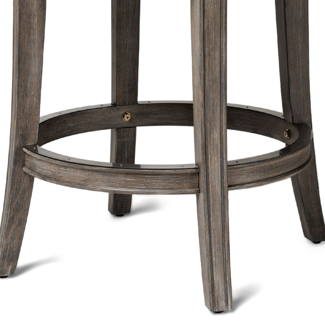 Maven Lane Alexander Round Swivel Stool, Reclaimed Oak, Counter Height(ForParts) - VMInnovations
