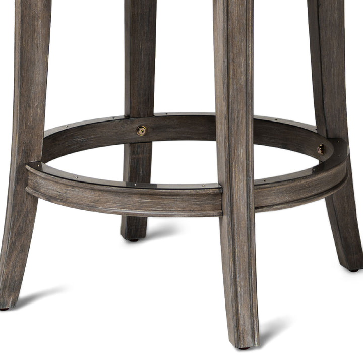 Maven Lane Alexander Round Swivel Stool, Reclaimed Oak, Counter Height(ForParts) - VMInnovations