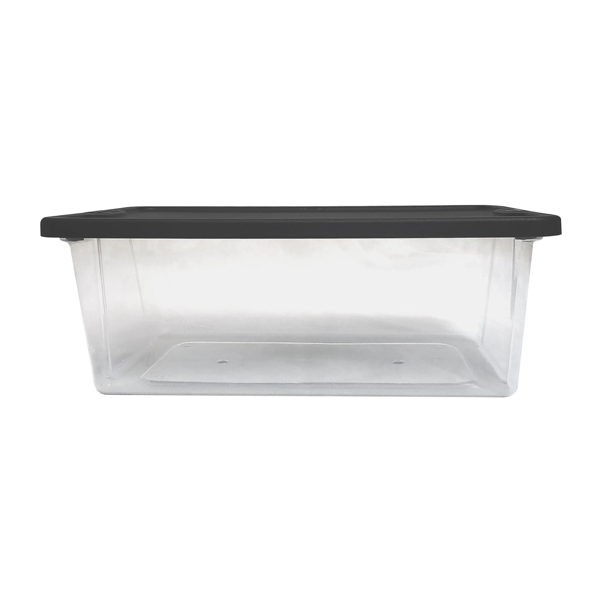 Homz Snaplock Extra Small 6-Quart Clear Storage Container Tote with Gray Lid