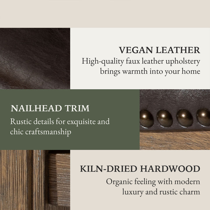 Maven Lane Adrien Saddle Counter Stool in Walnut Finish w/ Marksman Saddle Vegan Leather - VMInnovations