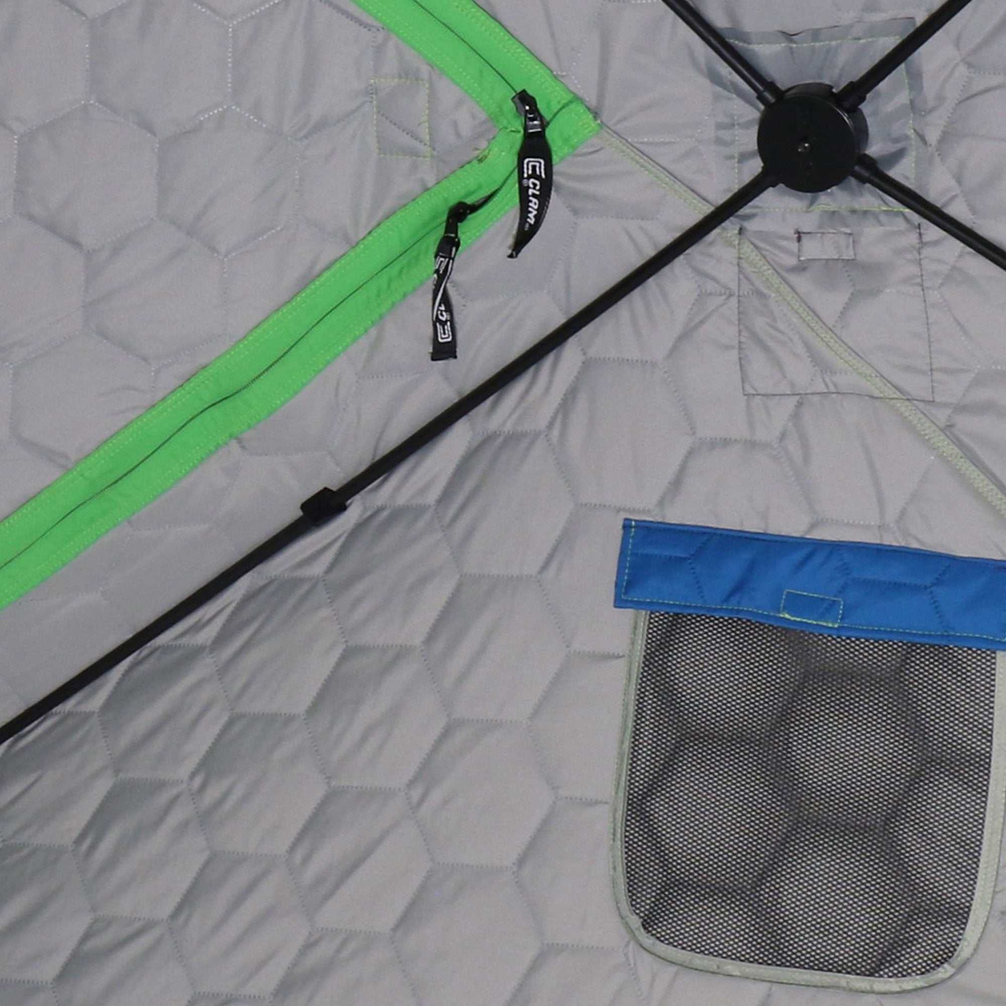 CLAM 8 Ft 4 Person Ice Team Thermal Hub Shelter w/Dimmable Light (Open Box) - VMInnovations