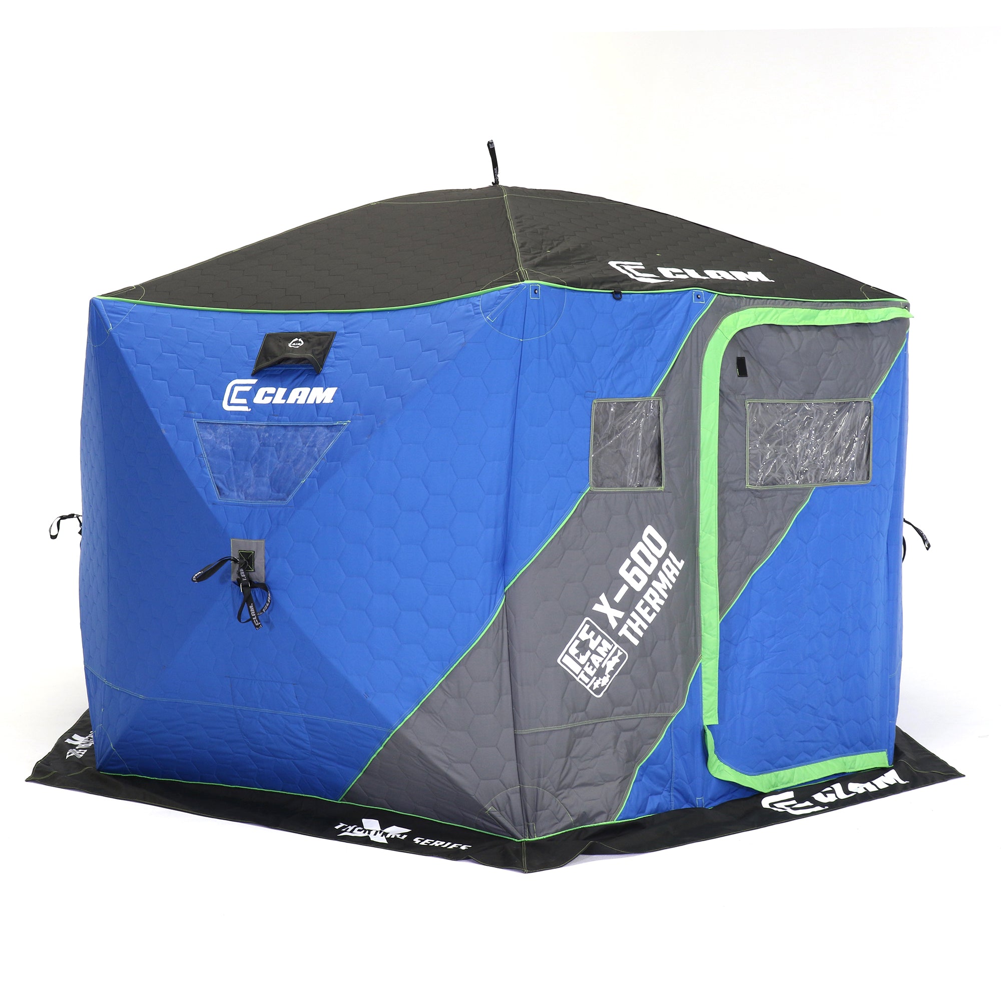 CLAM X-600 Portable 11.5' 6 Person Ice Team Thermal Hub Shelter w/Dimmable Light - VMInnovations
