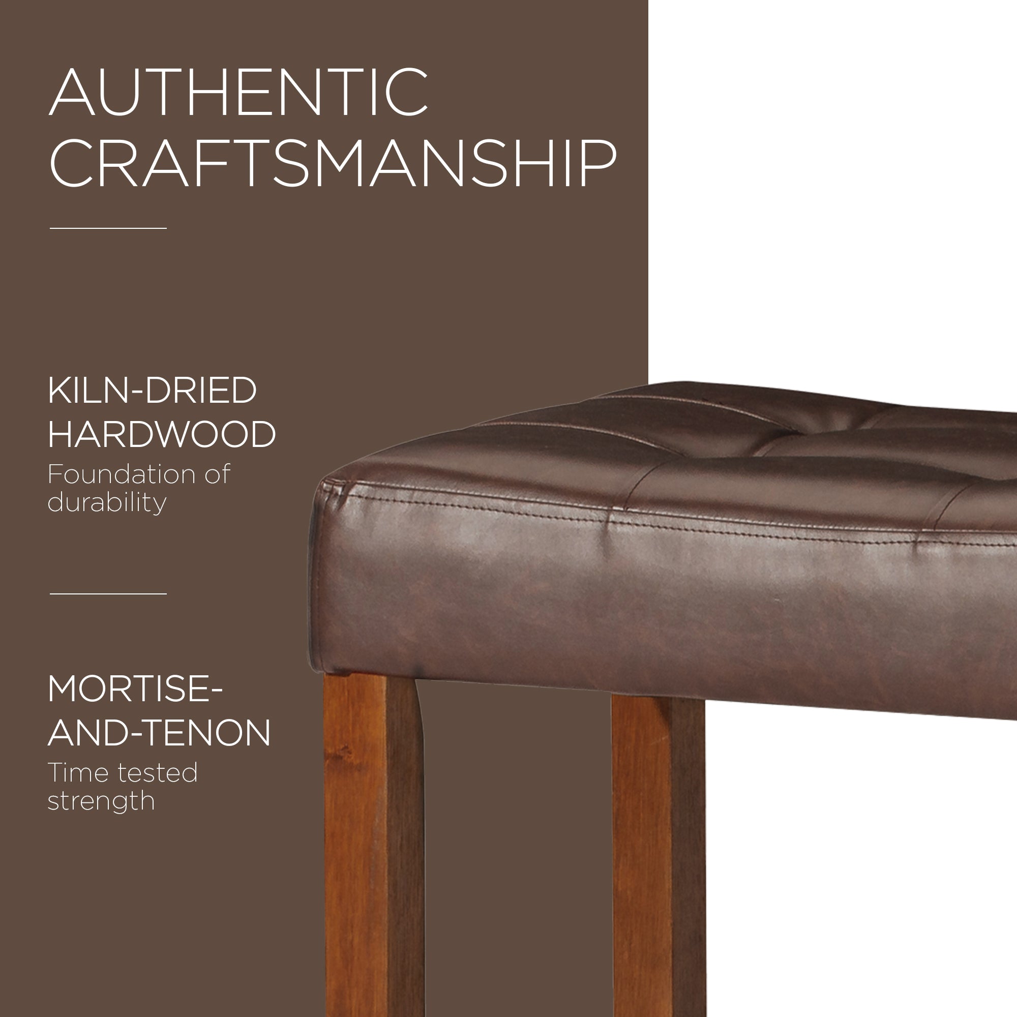 Carte: Home Harper Bar Stool, True Walnut Wood w/Vegan Leather, 2pc (Open Box) - VMInnovations