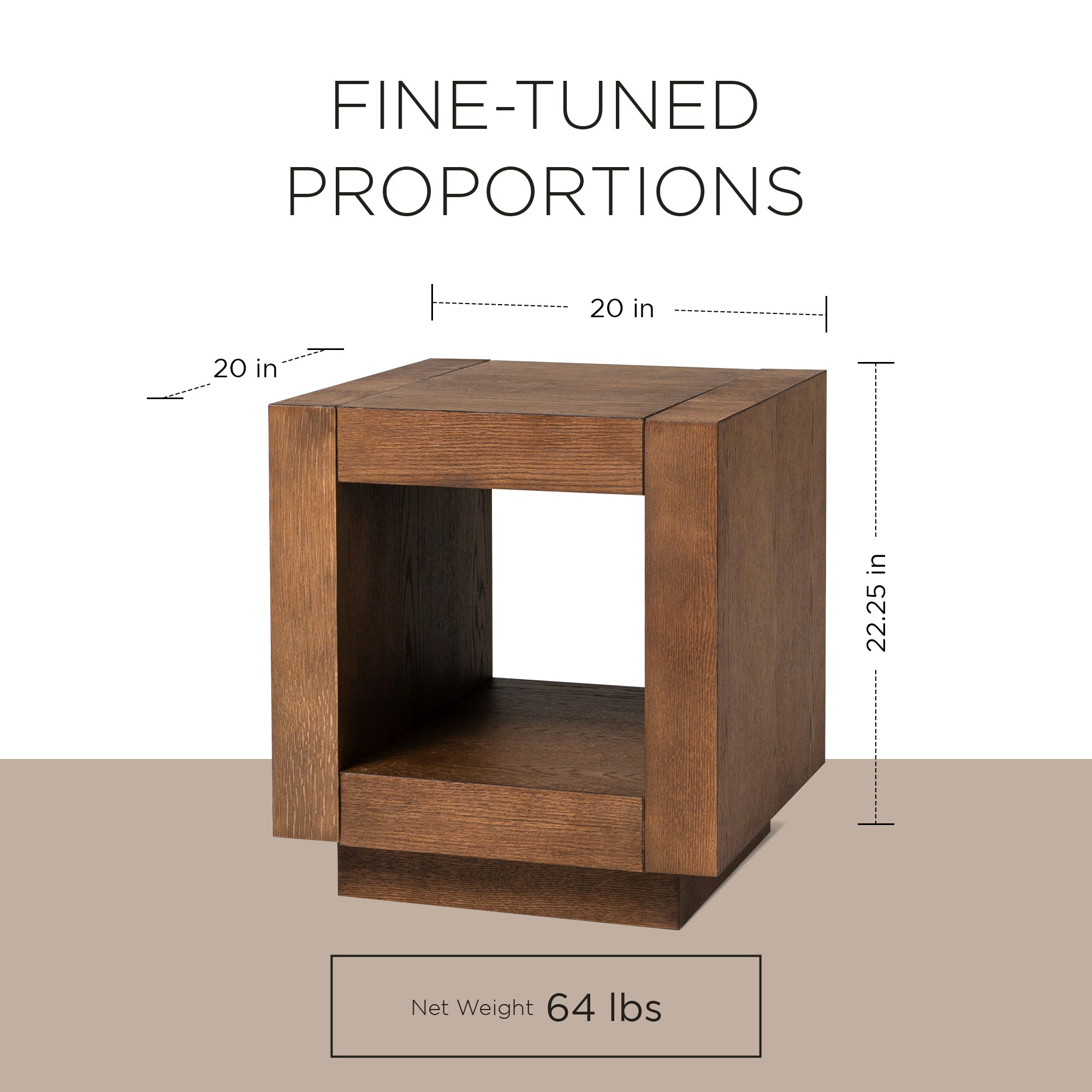 Maven Lane Contemporary Wooden Side Table in Refined Brown Finish (Open Box) - VMInnovations