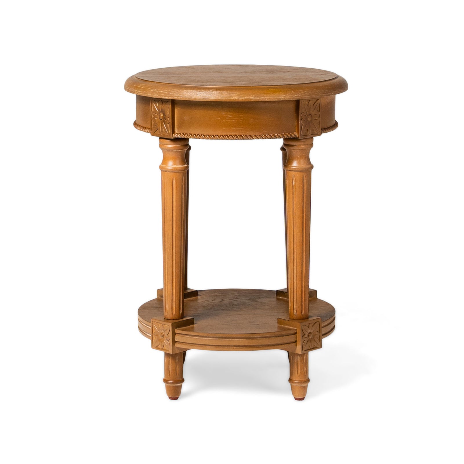 Maven Lane Pullman Traditional Round Wooden Side Table, Set of 4 - VMInnovations