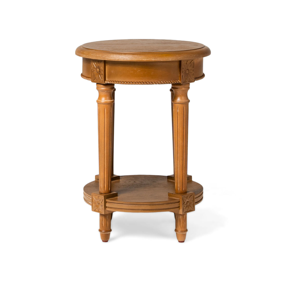 Maven Lane Pullman Traditional Round Wooden Side Table, Set of 3 - VMInnovations