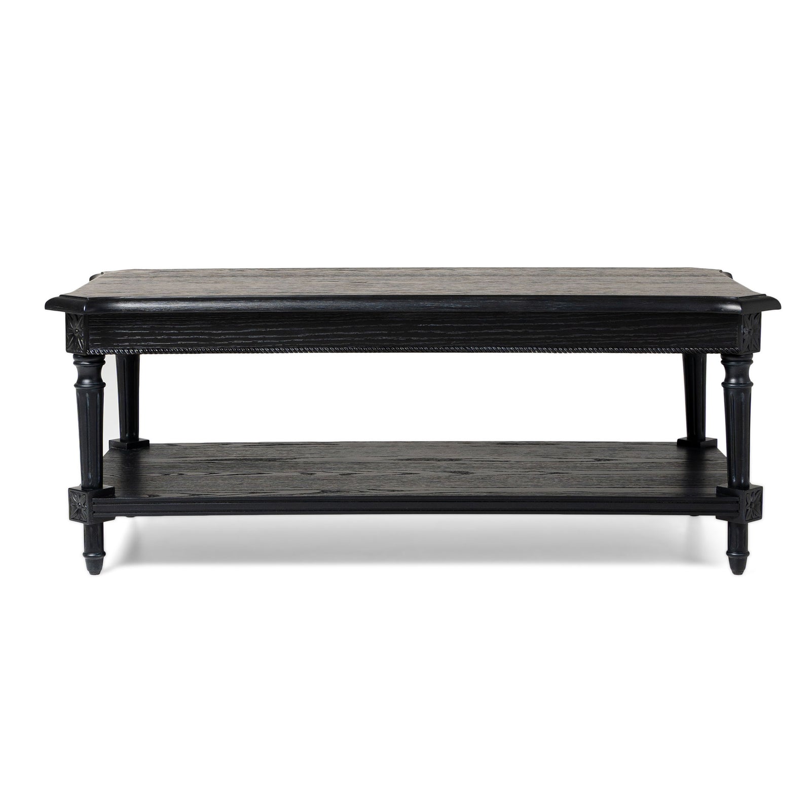 Maven Lane Pullman Traditional Square Wooden Coffee Table, Black, Set of 4 - VMInnovations