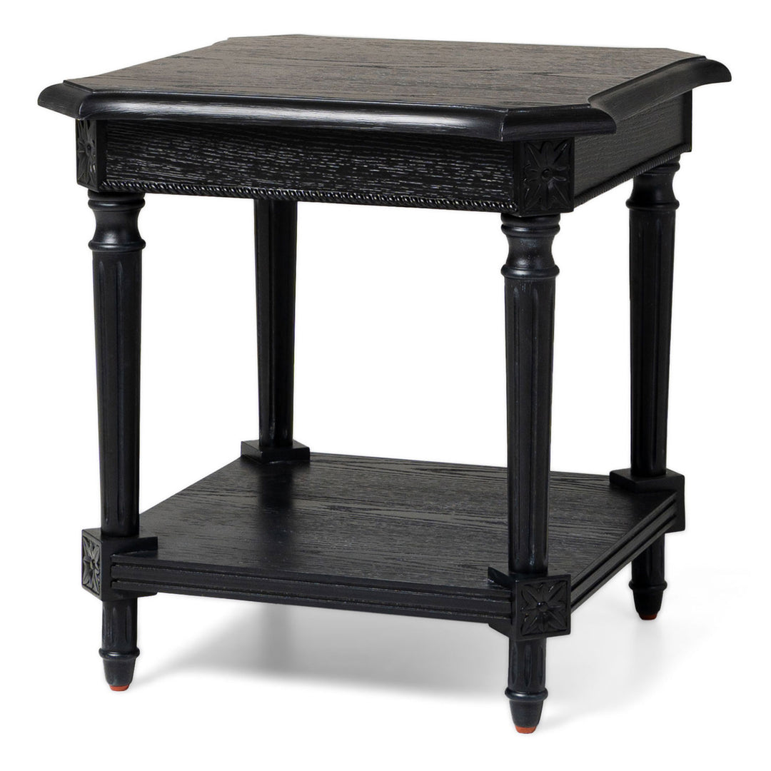 Maven Lane Pullman Traditional Square Wooden Side Table, Black, Set of 4 - VMInnovations